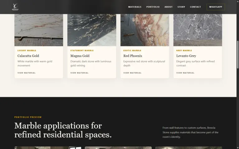 Brescia Stone ID — Public website screenshot, mobile