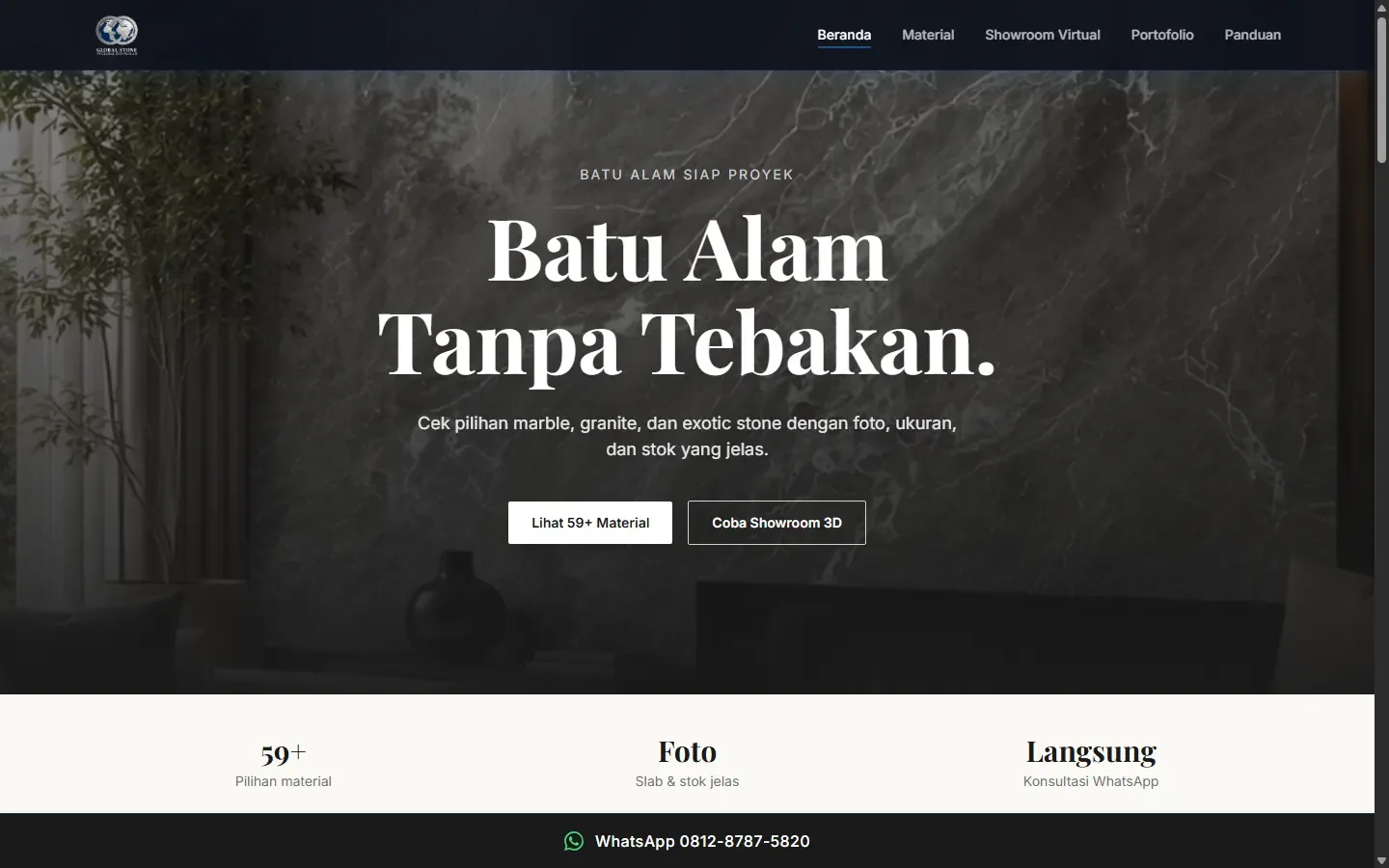 Global Stone — Public website screenshot