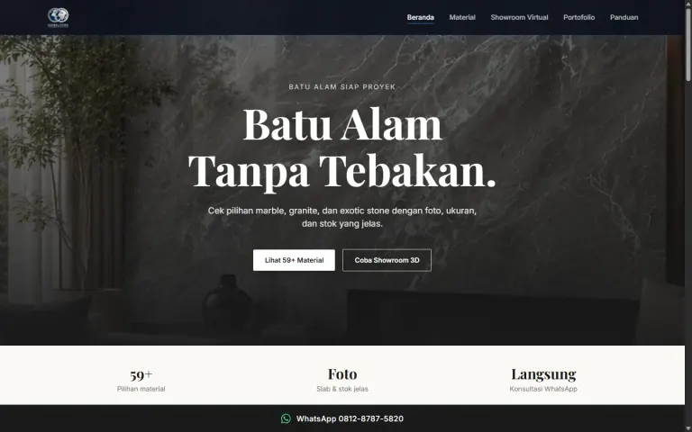 Global Stone — Public website screenshot, mobile